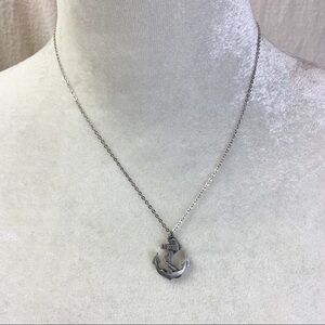 Pewter Anchor Pendant Necklace